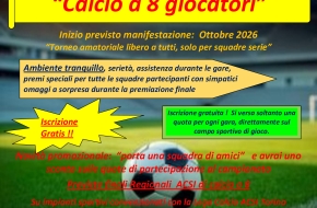 Campionato amatoriale di calcio a8 da Ottobre 2026 in Torino con iscrizione gratuita