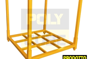 Bancali o pallet in ferro accatastabili con montanti